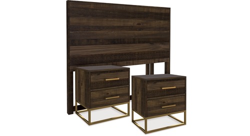 Haze Headboard - Queen & Bedsides x 2 Haze Headboard - Queen & Bedsides x 2